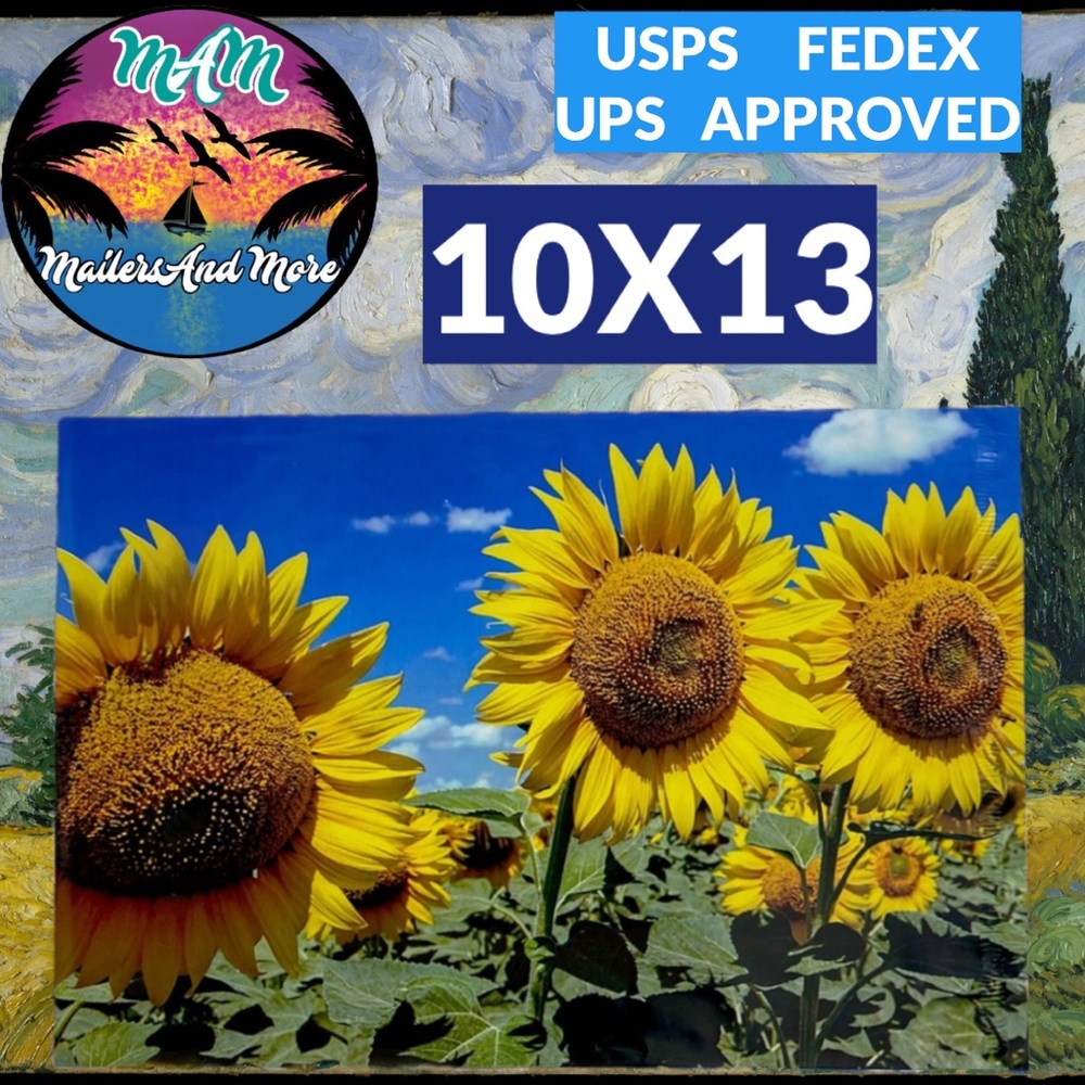 50 10X13  Poly Mailers Sunflower, Shipping Envelopes PRICE IS FIRM Fall - Picture 5 of 8